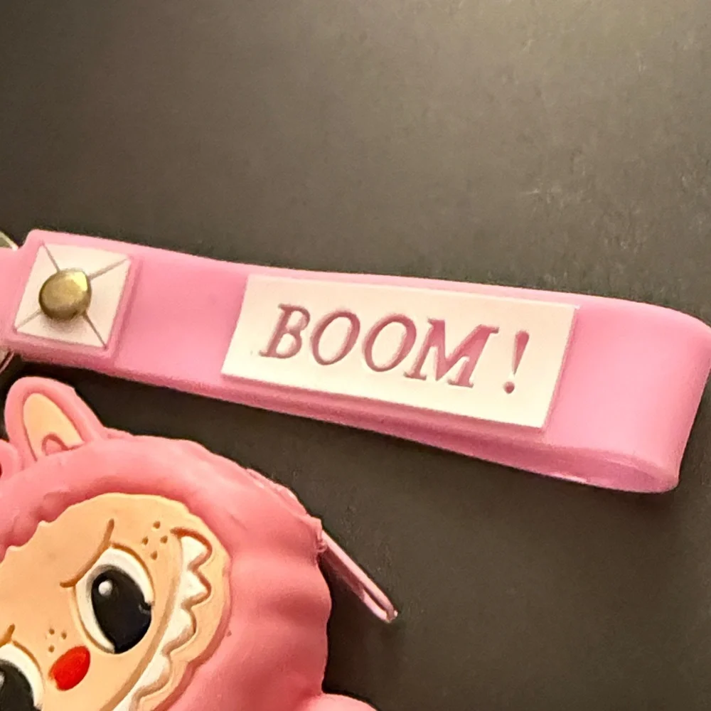 Labubu Pink Keychain Mini zip coin purse keychain Bag Charm